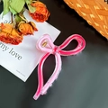 Molla per capelli con fiocco rosa in acrilico per acconciature eleganti da donna - Grande / Rosa Rosso