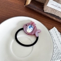Élastique à cheveux poisson globe violet avec grand cristal et bandeau noir robuste - 4.2cm / Violet