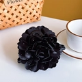 Grande molletta per capelli a rosa nera in tessuto con strass per uno stile elegante - Nero
