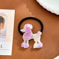 Élastique à cheveux chien en acétate rose avec strass pour queue de cheval mignonne - Cravate à cheveux / Violet