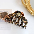 Große Haarklammer aus Acetat mit Vintage-Marmormuster für dickes Haar geeignet - Mehrfarbig Gestreift (10.5cm)