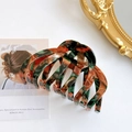 Große Acetat-Klammer mit Vintage-Schildpatt-Muster und Hochglanz-Finish für dickes Haar - Grün Kaffee (10.5cm)
