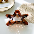 Pinza per capelli a stella in acetato tartarugato con robusta molla in metallo - Motivo Tartarugato Caffè Scuro (5446340558000) / 11cm