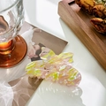 Pince à cheveux en acétate à motif marbré rose et vert pour coiffures élégantes - 8.3cm / Jaune-Rose