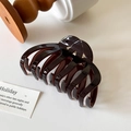 Große dunkelbraune Haarspange aus Acetat in Kürbisform für dickes Haar Styling - Dunkelkaffee (10.5cm)