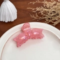 Pinza de pelo con lazo rosa y lentejuelas de acetato para peinados de mujer chic - Rosa Colorido