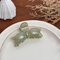 Pince à cheveux élégante en acétate vert clair en forme de nœud avec paillettes - Cyan Coloré