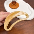 Oversized acetate hair claw clip with vintage amber and cream marble pattern - Brown / 11.8cm