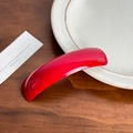 Elegant bright red acetate hair clip with curved design and polished finish - Red (10cm)
