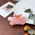 Pinza per capelli a farfalla rosa marmorizzato in acetato per acconciatura elegante - Rosa a Pois (8.4cm)