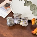 Irisierende Marmor Haarklammer aus grauem und violettem Acetat im Schleifen-Design - Grau (8.8cm)