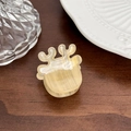 Mini-Haarklammer aus Bernstein-Acetat in Rentierform für Pony und kleine Pferdeschwänze - Beigegelb