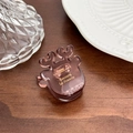 Mini-Haarklammer aus Bernstein-Azetat mit goldener Barrette la France Aufschrift im Retro-Stil - Transparent Kaffee