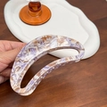 Oversized acetate hair claw clip with purple and beige marble texture in a hollow design - Purple Coffee / 11.8cm