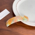 Handmade marble pattern acetate spring hair clip in orange and yellow finish - Multicolor