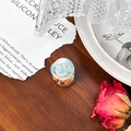 Hellblauer Haarklammer aus Acetat mit Marmormuster, Smiley-Design und Goldverzierung - Blau (2.3cm)