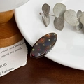 Mini pince à cheveux en acétate avec motif écaille de tortue et strass colorés brillants - Café Foncé