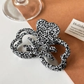 Elegant butterfly acetate hair claw clip with black and white marble pattern for women - Black White 8cm