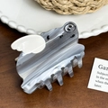 Pinza per capelli a maialino volante in acetato di marmo grigio per accessori capelli - 7.7cm / Grigio