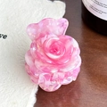 Pink marble textured rose hair claw clip for women featuring elegant resin flower design - Pink-4.7cm