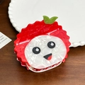 Litchi fruit acetate hair claw clip with cute smiley face for elegant updos - Lychee / 8.3cm