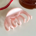 Pinza per capelli rosa in acetato da 4mm con scritta France Handmade per capelli folti - Rosa