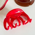 Molla per capelli in acetato rosso brillante con scritta France Handmade artigianale - Rosso