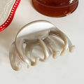 Pinza per capelli artigianale in acetato grigio chiaro finitura perlata per capelli - Grigio