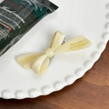 Vintage cream acetate bow hair clip with Barrette La France lettering in elegant style - Beige