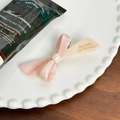 Pink acetate bow hair clip with golden Barrette La France text in vintage French style - Light Pink