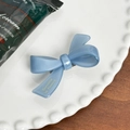 Elegante fermaglio per capelli a fiocco in acetato azzurro con scritte oro - 5.7 / Azzurro