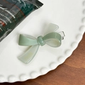 Elegante fermaglio per capelli a fiocco in acetato verde con scritte dorate - 5.7 / Verde Acqua