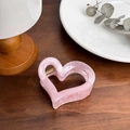 Pince à cheveux coeur rose avec texture marbrée et ressort en métal doré robuste - Style Coeur-Rose (2115)