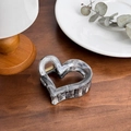 Pince à cheveux élégante en forme de cœur avec motif marbre gris et ressort doré - Style Coeur-Gris (2115)