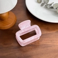 Pince à cheveux rectangulaire à motif marbre rose avec finition minimaliste - Carré-Rose (2115)