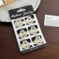 Lot de six mini-barrettes en forme de cœur avec perles blanches sur carte - Ensemble 14