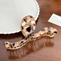 Grande fermaglio per capelli in acetato con motivo leopardato e finitura tartaruga - Pinza a Nastro-13.4cm