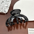 Elegante molletta per capelli nera con scritte dorate e strass neri lucidi - Grande / Nero