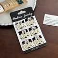 Lot de 6 mini barrettes en forme de cœur avec perles blanches et peigne doré chic - Ensemble 22