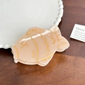Graziosa pinza per capelli a forma di Taiyaki in resina crema con bordi dorati - Pesce-8.8cm