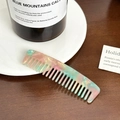 Portable wide tooth acetate hair comb with dreamy pink and green marble texture - Small / Pink Green Small Comb-8.8cm