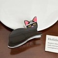 Pince à cheveux chat noir en acrylique mignon avec finition brillante et design cartoon - Chat Noir (6.8cm)