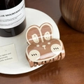 Pince à cheveux lapin marron mignon en acrylique pour fille, accessoire de coiffure rétro - Lapin Café-5.8cm