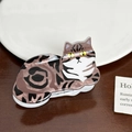 Pince à cheveux chat tigré marron en acrylique brillant pour des coiffures variées - Chat Gris (6.7cm)