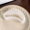 Molla per capelli bianca da 12cm dal design minimalista in stile vintage francese - Grande / Bianco