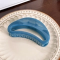 Blue-grey 12cm French crescent hair claw clip in a glossy acrylic finish - 12cm / Blue