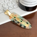 Fermaglio per capelli vintage in acetato con motivo a scacchi verde e arancione - Blu Nero a Scacchi
