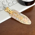 Fermaglio per capelli in acetato a mosaico rosa con clip in metallo dorato su legno - Blu Rosa