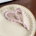Pinza per capelli minimalista a forma di cuore in finitura rosa antico opaco - Rosa Cuore - 13cm