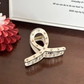 Elegant beige hair claw clip with red cherry prints and golden metal spring finish - Cherry (Small)